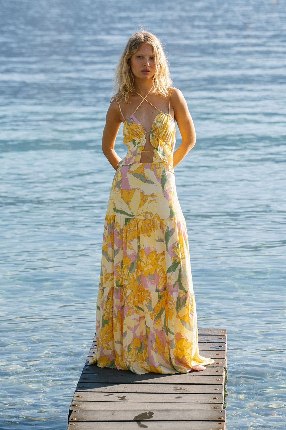 Calabria Maxi Halter Dress