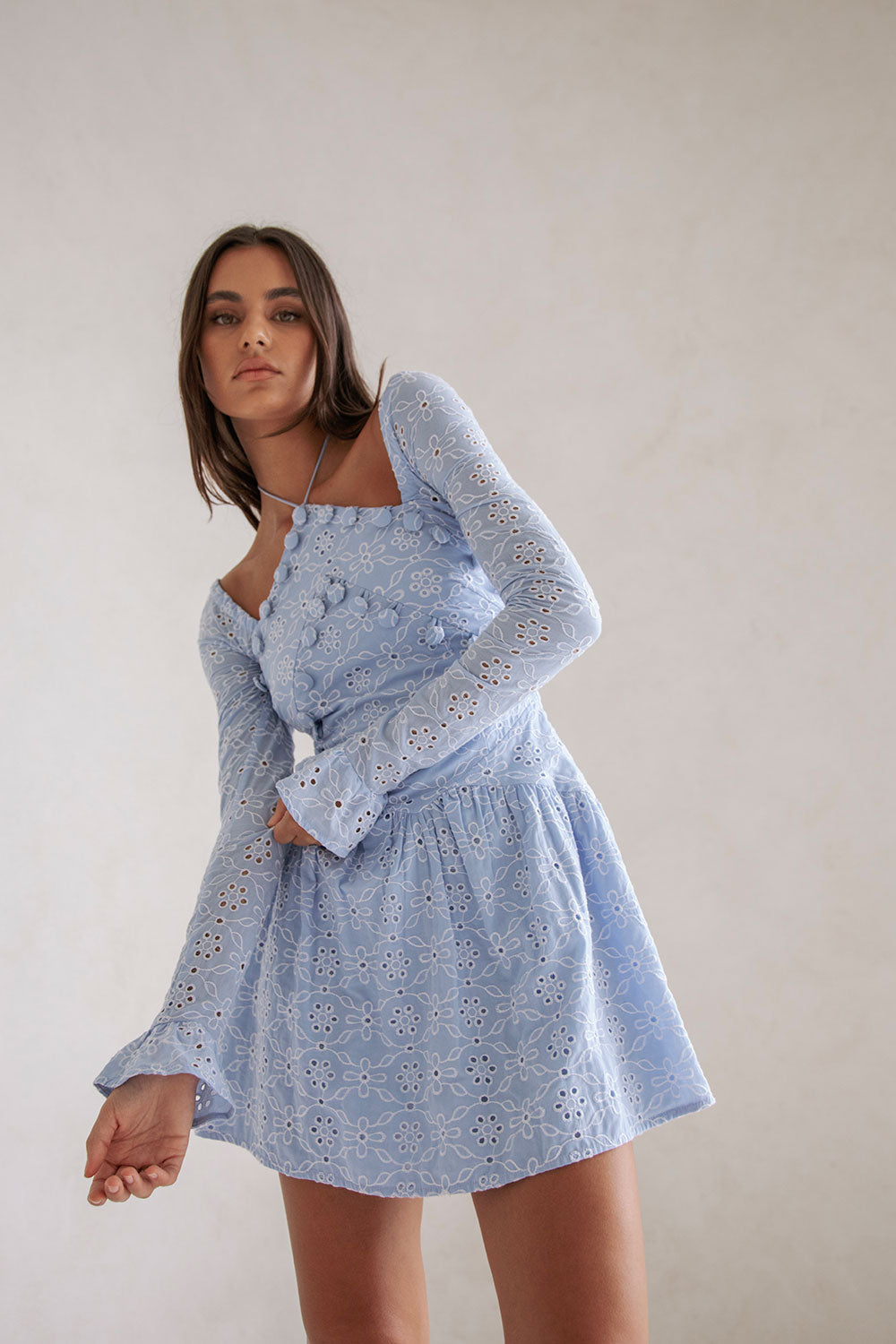 Jamille Button Mini Dress