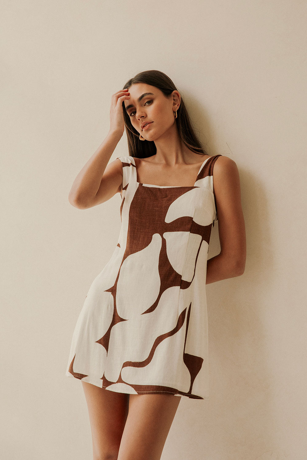 scarf dress brown My Paradise Neck Scarf Maxi Dress Chocolate