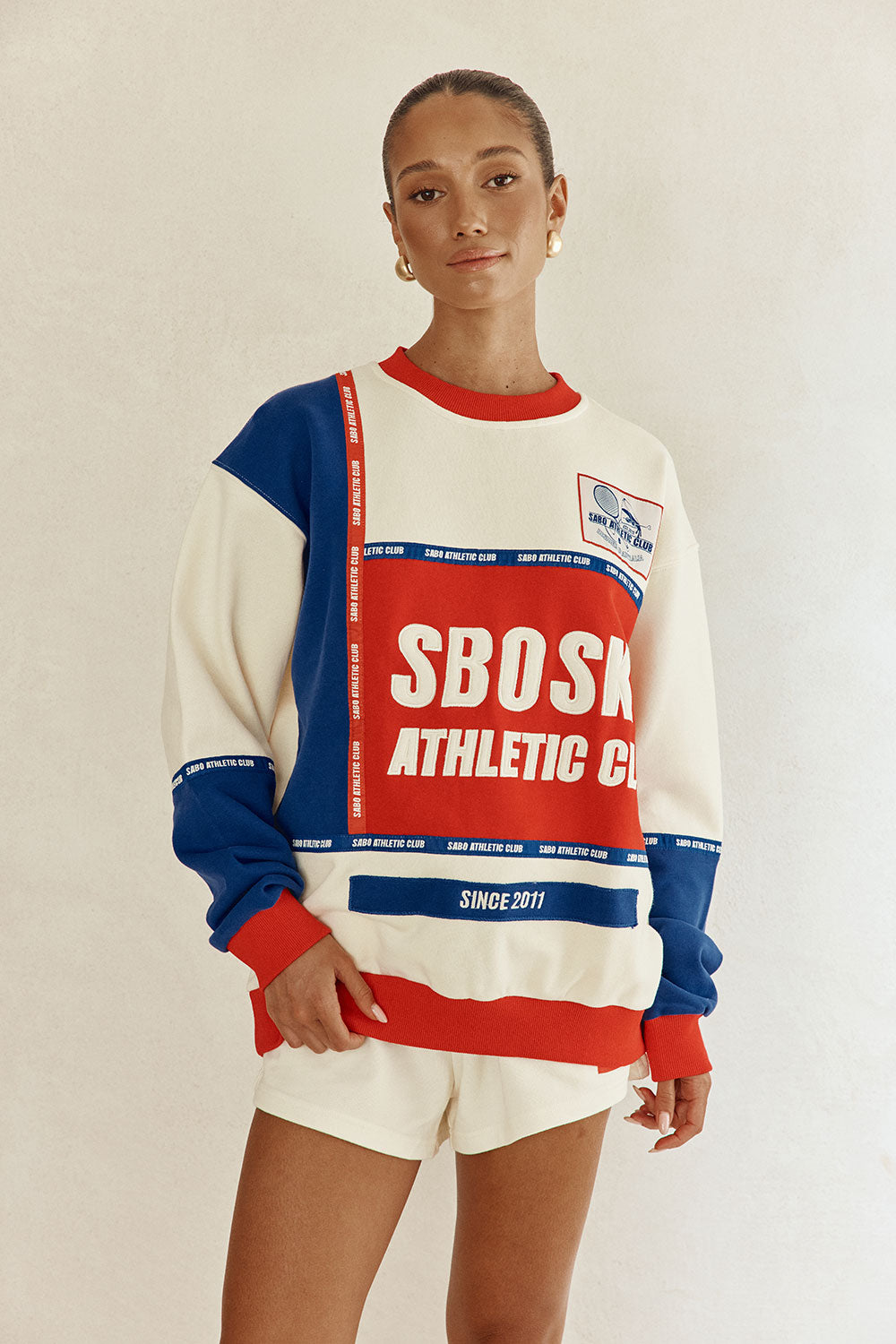 Red and Blue Fleece Oversized Vintage Kenza Sweater – SABO