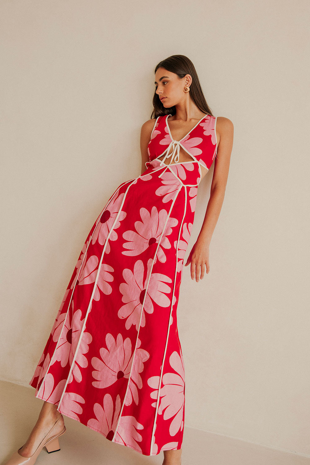 Collective Swimwear - Calandra Dress - Daisy Red fifth image
