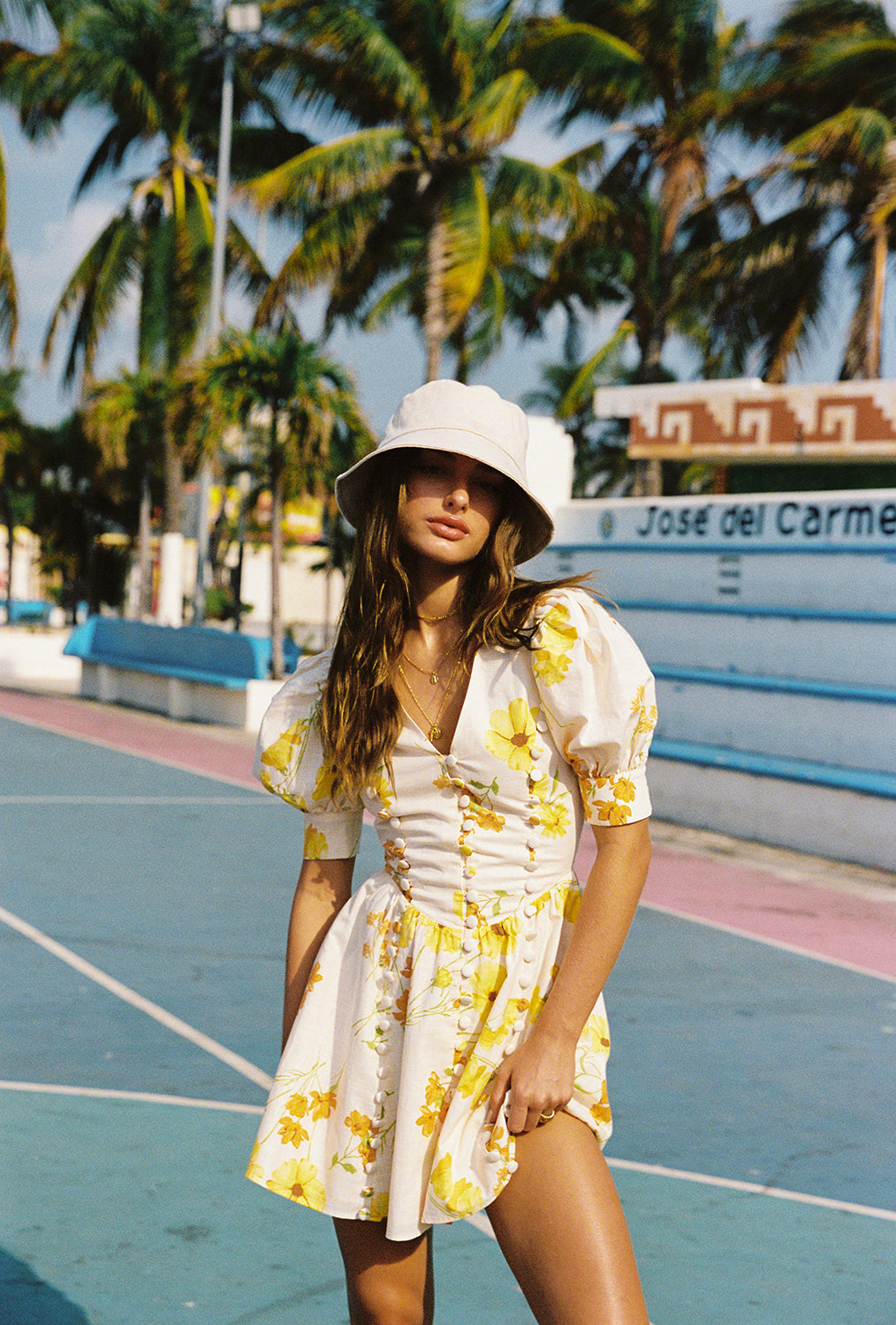 Deon Button Mini Dress - Yellow SABO Deon Button Mini Dress - Yellow SABO