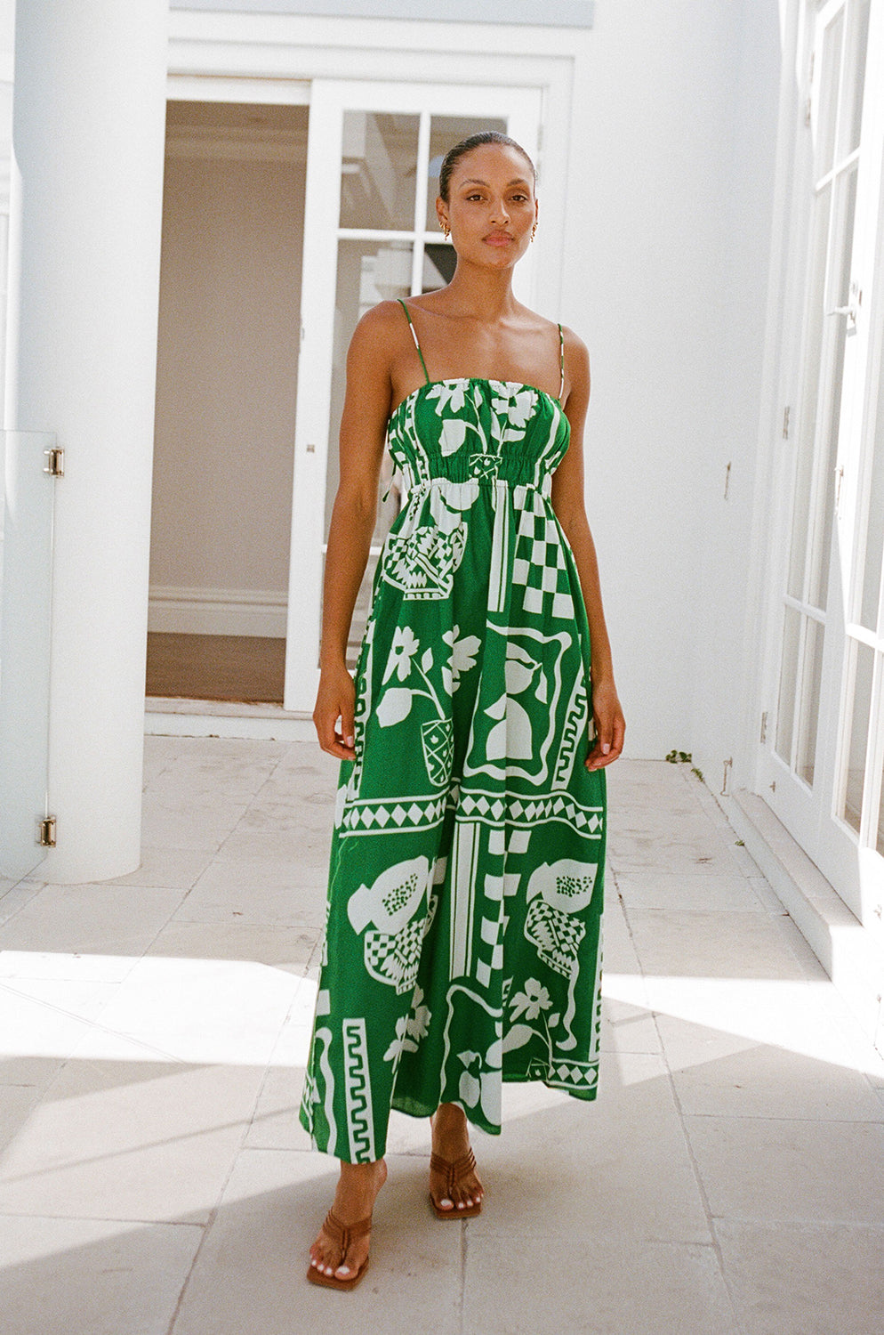 sabo skirt green dress SAMPLE-Kamila Dress – SABO main image 0