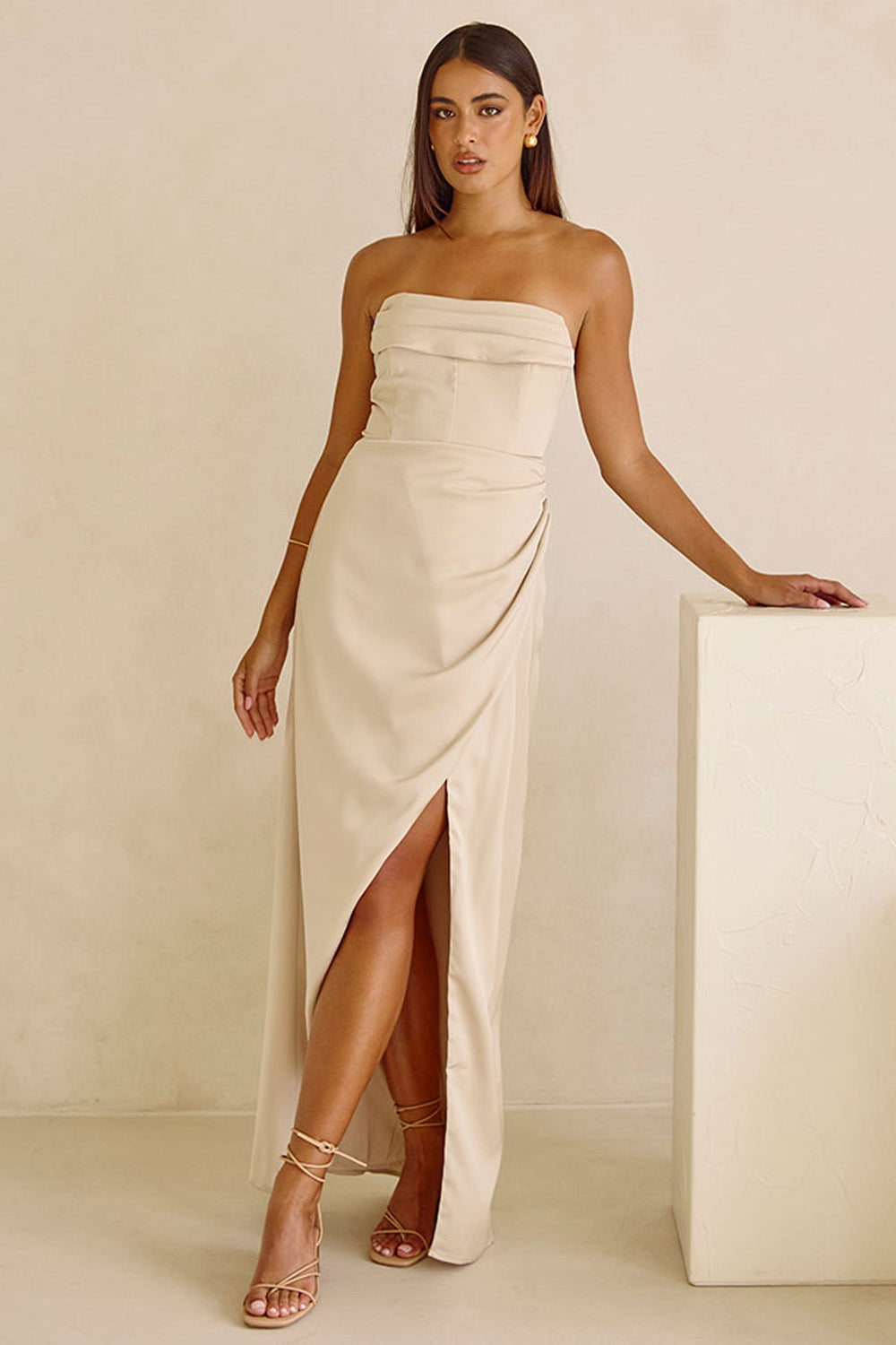 zamora midi dress champagne Strapless Ruched Pela Midi – SABO Champagne sicily Color:Egyptian Blue Viscose Rayon Wrap Cocktail Dress Inspiration: adjustable straps