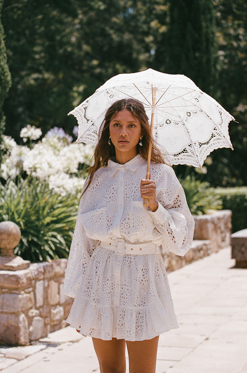 sabo skirt white dress Belted Lota Mini Dress