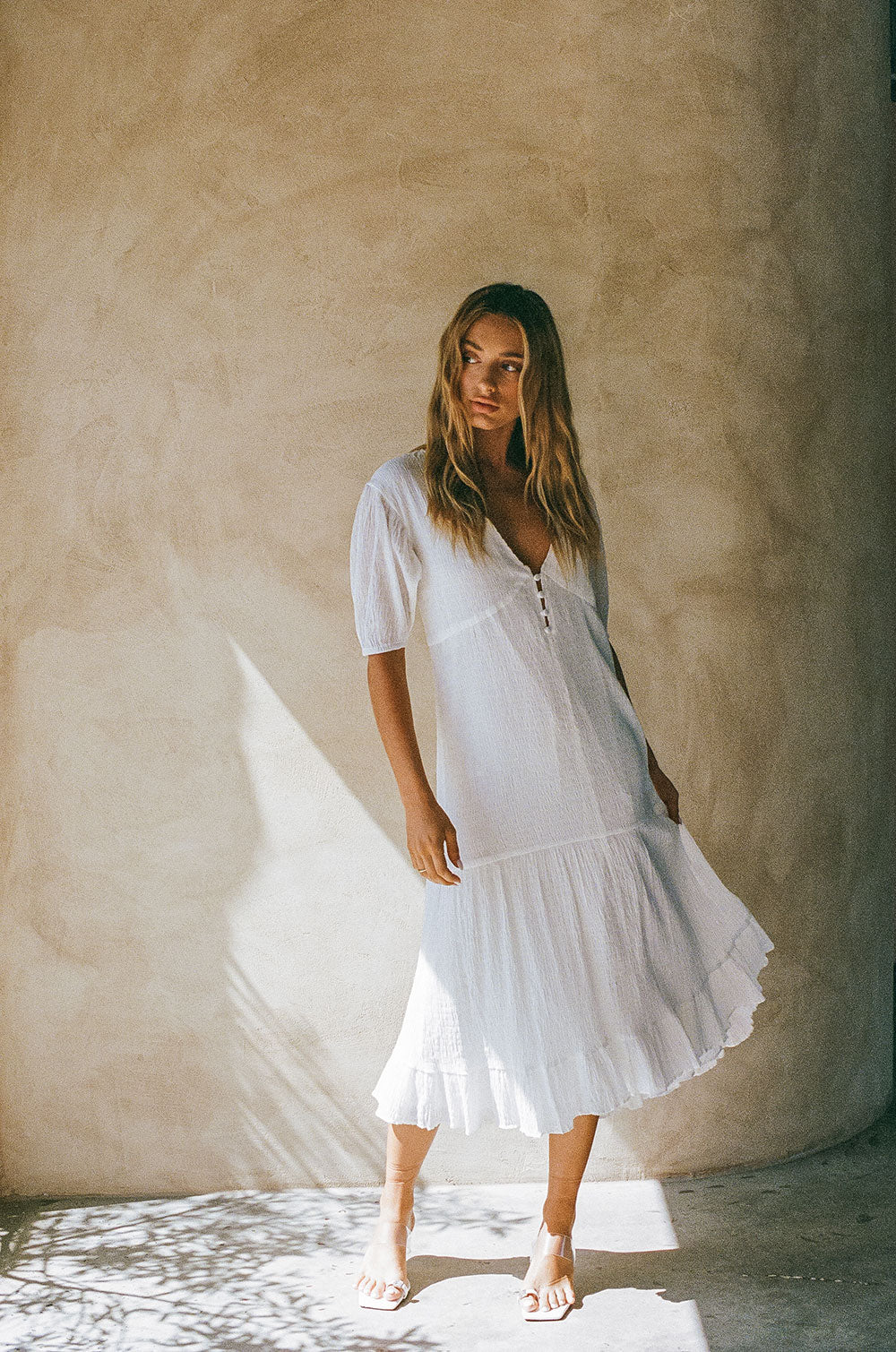 sabo skirt white dress SAMPLE-Vittoria Dress