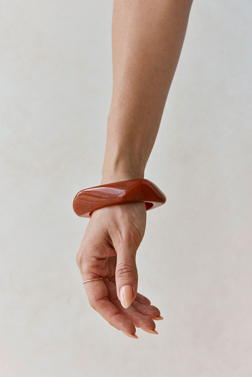 Toffee Brown Resin Chunky Geo Alaria Bangle 