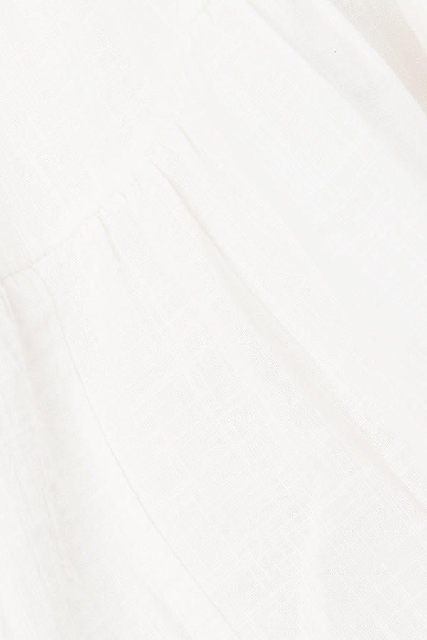 Novalie Flounce Button Top - White