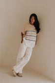 Cream Boxy Relaxed Cellar Crew Tee Shirt
