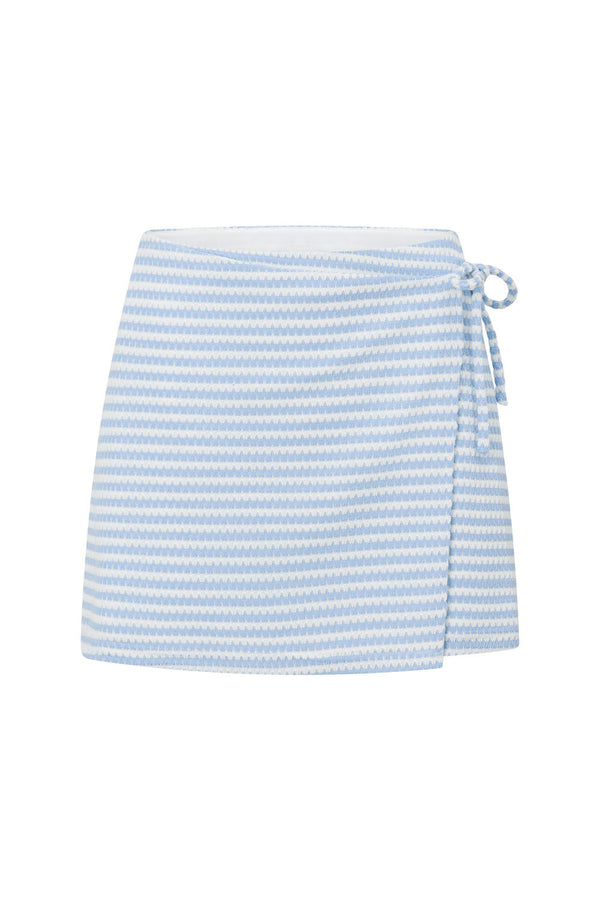Cassie Wrap Mini Skirt - Blue White