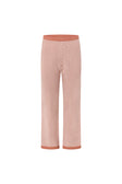 White and Coral Orange Stripe Elastic Billy Pants