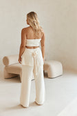 Cream Ribbed Strapless Alice Top