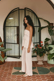 Blush Pink Crochet Knit Strapless Panel Kama Top