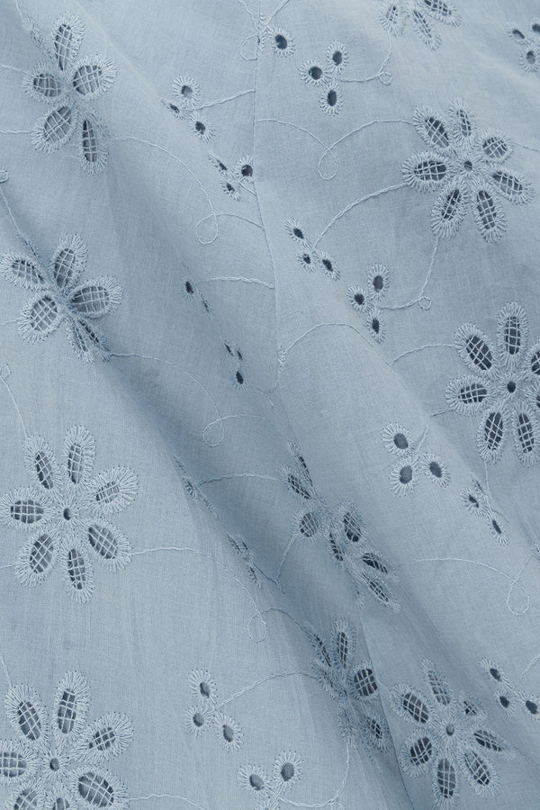 Blue Broderie Button Maxi Odessa Dress