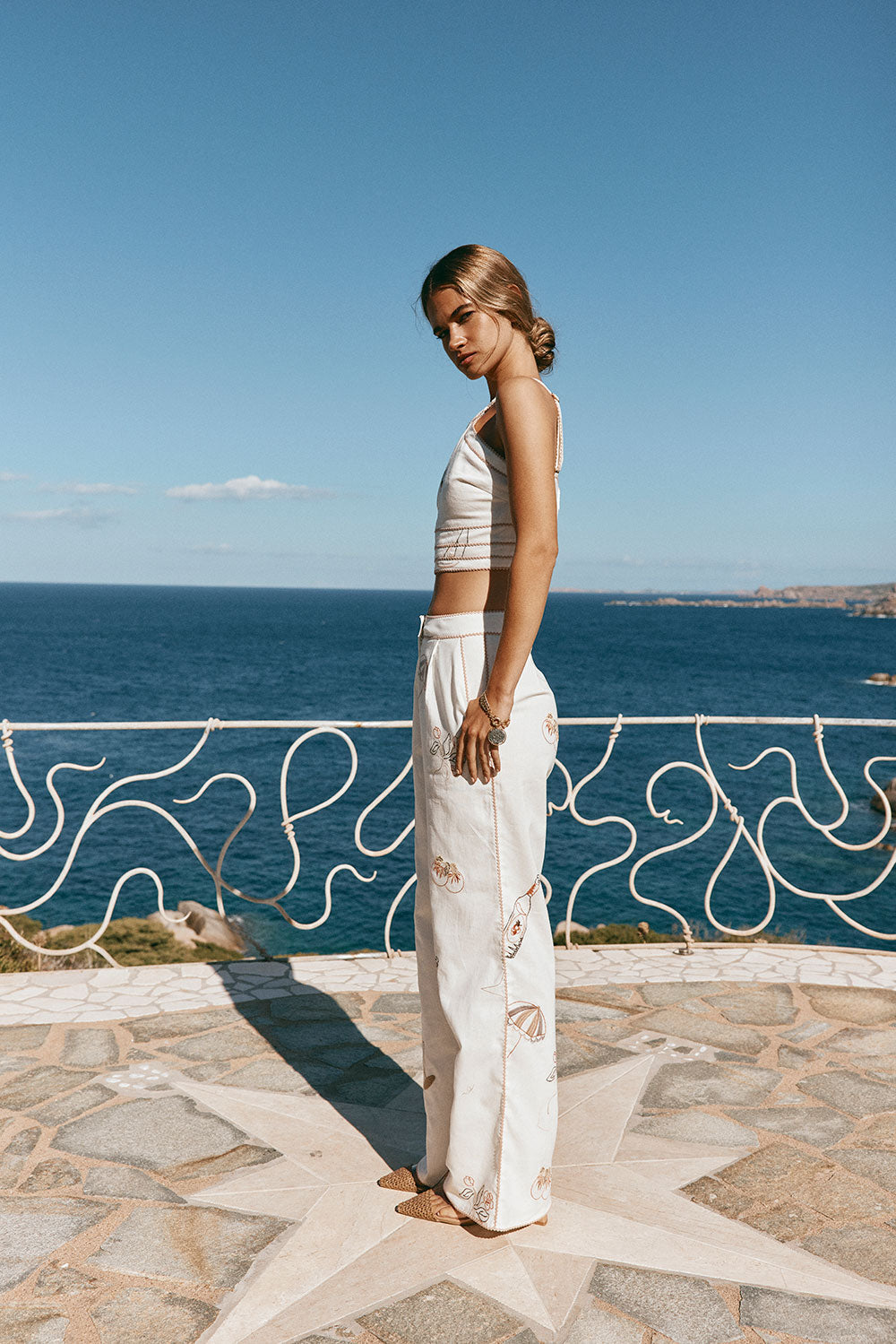 White Serenita High Waist Paradise Cove Pants