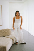 White High Waist Cargo Pocket Tie Jaicee Pants
