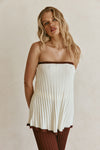 Cream Ribbed Strapless Winnie Top