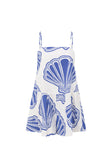 Danna Thin Strap Playsuit - Seashell Print, Blue, White
