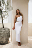 Harlee Backless Midi Dress - White