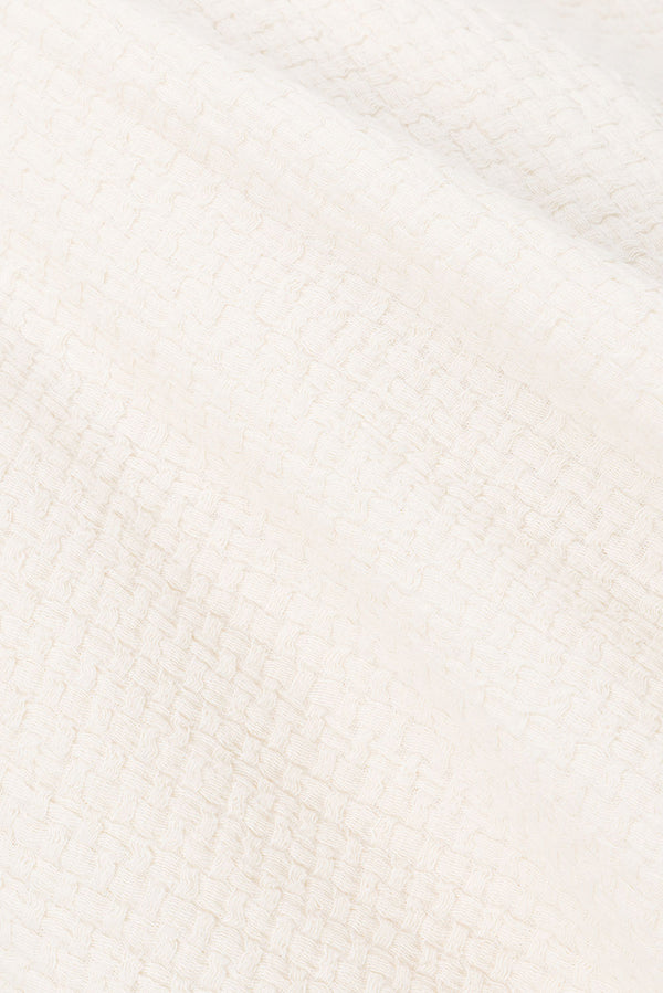 Cream Cotton V Neck Boxy Wrap Ciel Top