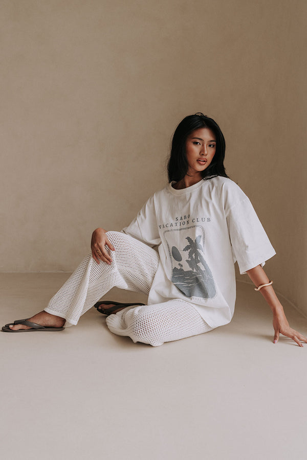 Britta Top - White, Blue