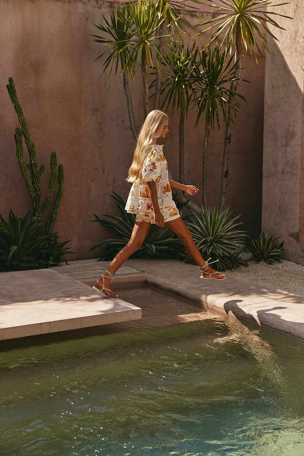 White Agalia Floral Print Button Up Jara Blouse