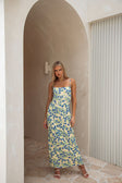 Murano Backless Midi Dress - Tranquillo Green Floral Print