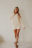 Cream Cable Knit Long Sleeve Collar Holli Sweater