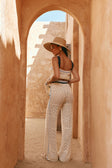 Cream Patch Crochet Knit High Waist Matilda Pants