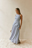 Hailey Thin Adjustable Strap Ruched Backless Top - Blue