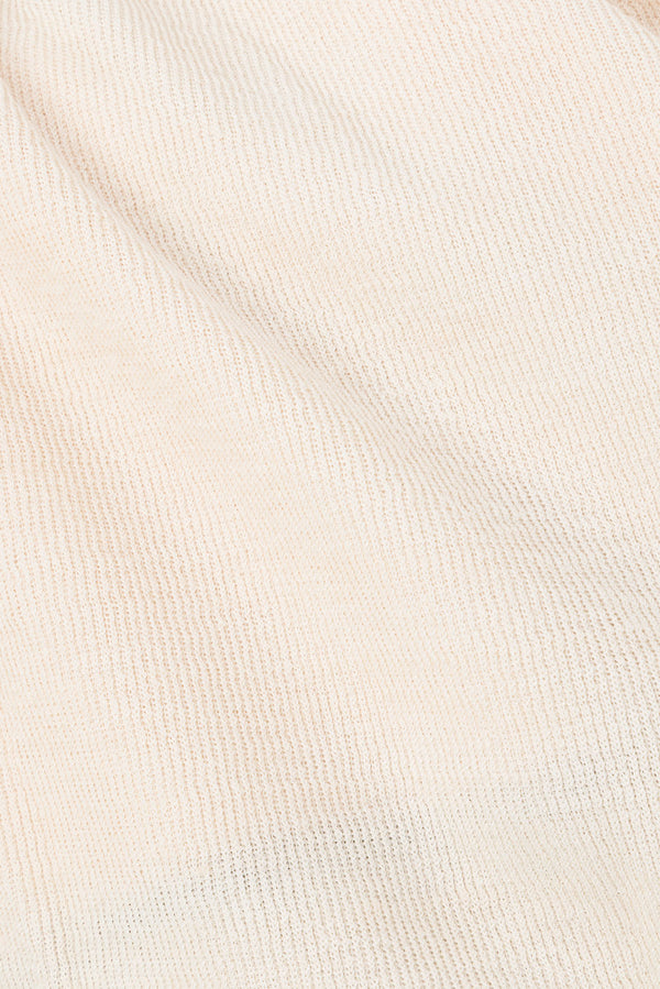 Farlee V Neckline Long Sleeve Front Tie Dress - Cream, Brown