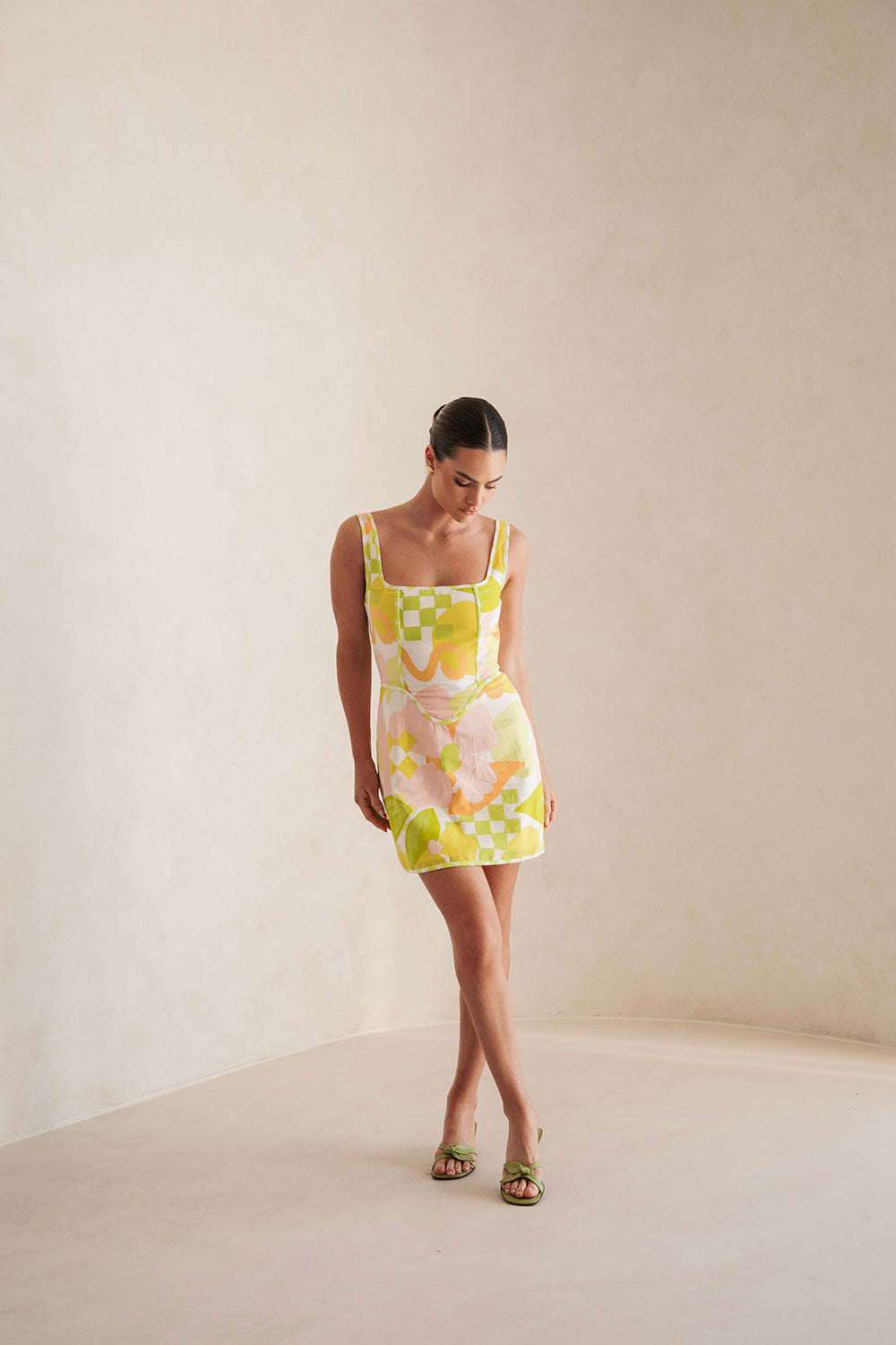 SAMPLE-Tyler Dress - Checker Floral