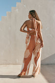 Peach Solanto Print Drawstring Victoria Pants