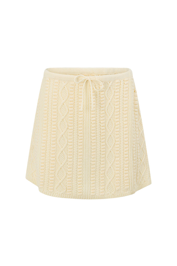 Cream Knit A Line Mini Romy Skirt