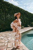 Brown La Spiaggia Print Drawstring Seraphina Pants