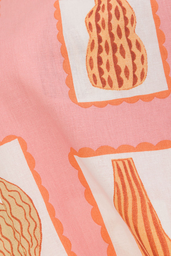 Pink Florero Print Elastic Drawstring Lucia Pants