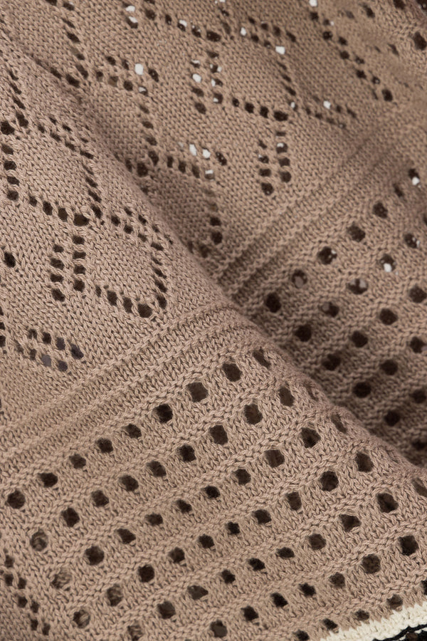 Brown Crochet Knit High Waist Elexa Shorts