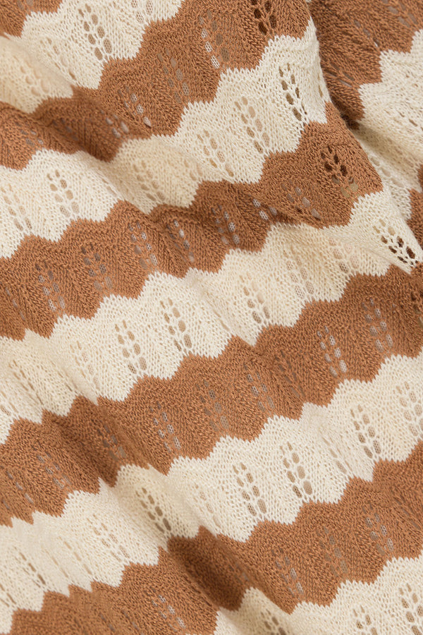 Brown and Cream Wavy Knit Eros Pants
