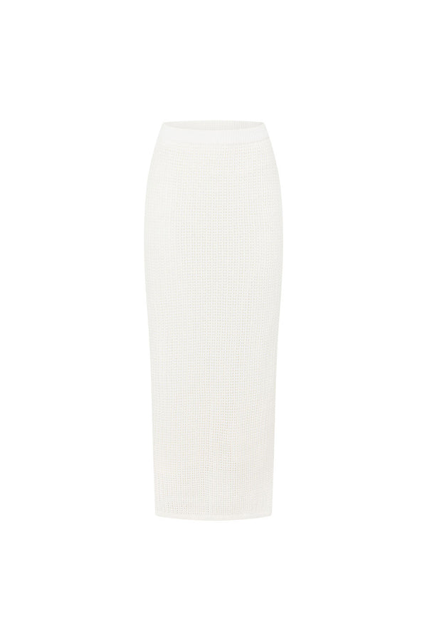 Bridal White Knit Maxi Mekkah Skirt