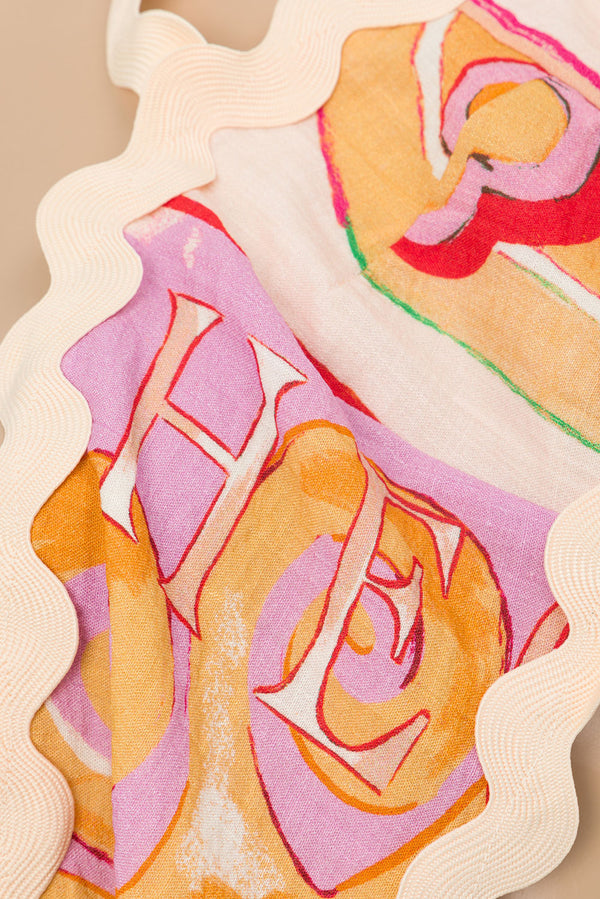 Peach Theotokos Ric Rac Detail Kelia Crop Top