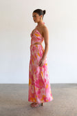 SAMPLE-Tallulah Midi Dress - Pink Gerbera