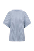Celine Ribbed Knit Top - Blue