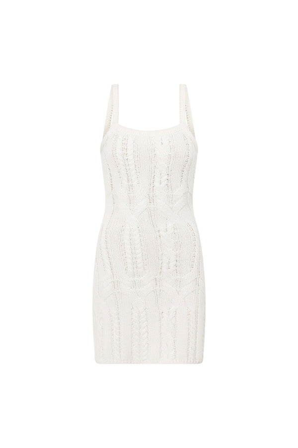 Paquita Mini Knit Dress - White