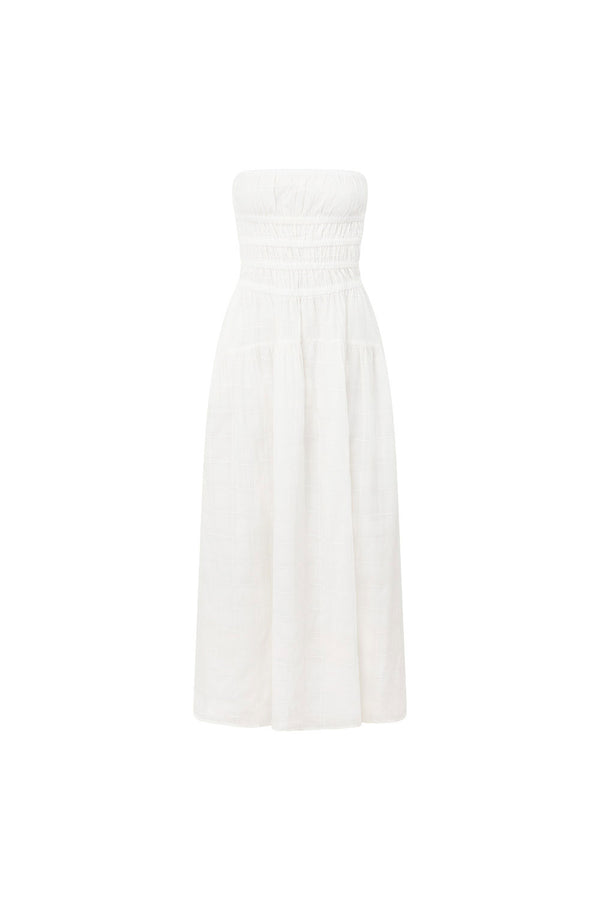 Bridal White Strapless Panel Maxi Delta Dress