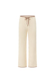 Off White Ribbed Drawstring Cinna Pants