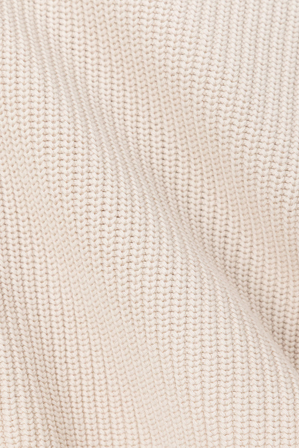 Beige Cotton Knit Round Neck Maxine Tank Top