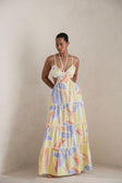 Montana Cutout Maxi Dress - Elia Purple Yellow Orange
