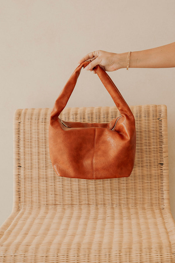 Tan Vegan Leather Shoulder Strap De De Lune Bag