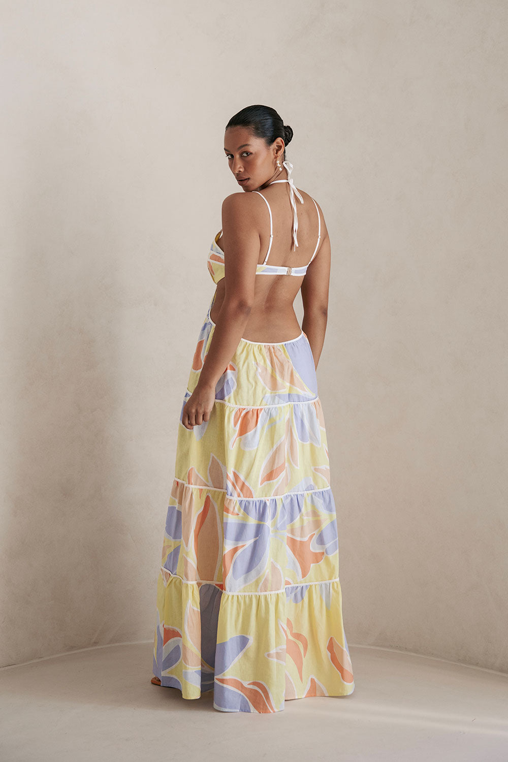 Montana Cutout Maxi Dress - Elia Purple Yellow Orange
