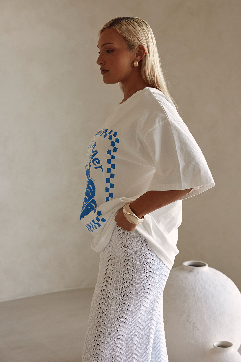 Blue Graphic Tee Relaxed Par La Mer Top